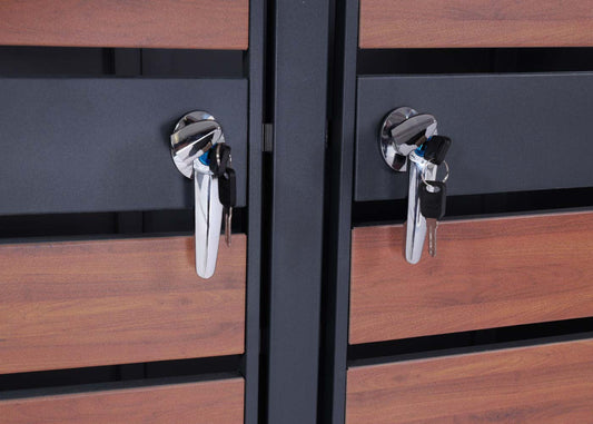 Cosmo Casa - XL Afvalcontainerbekleding - Containerbak - Metaal - 59 kg - Antraciet - Kersenhoutlook Donkerbruin