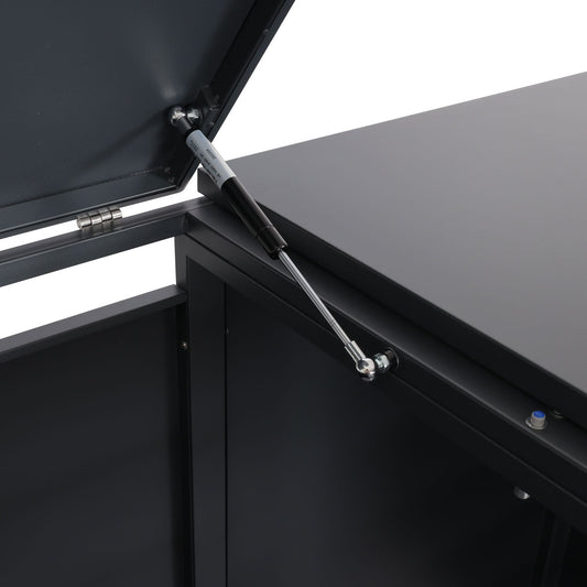 Cosmo Casa - XL Afvalcontainerbekleding - Containerbak - Metaal - 59 kg - Antraciet - Kersenhoutlook Donkerbruin