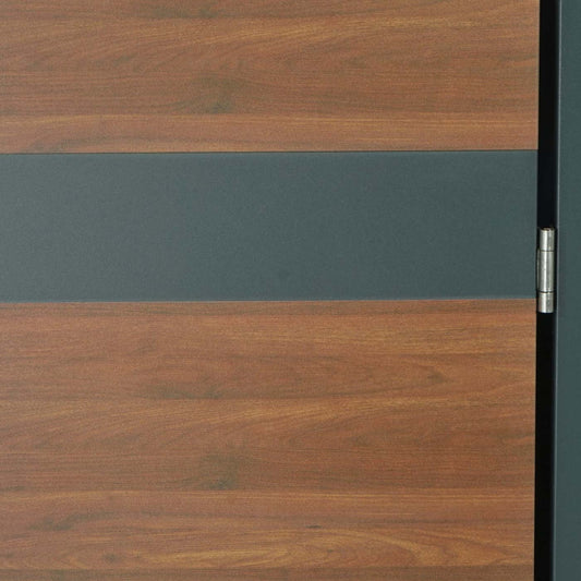 Cosmo Casa - XL Afvalcontainerbekleding - Afvalbak - Metaal - Antraciet & Kersenhoutlook - Donkerbruin - 38 kg