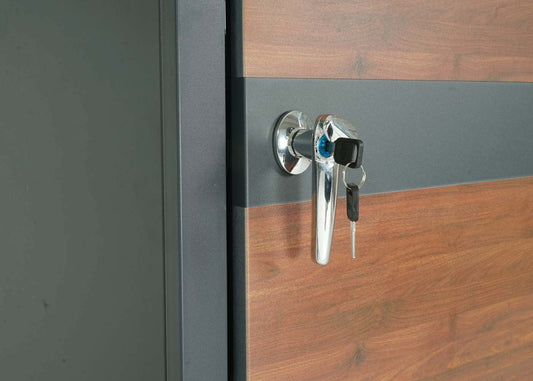 Cosmo Casa - XL Afvalcontainerbekleding - Afvalbak - Metaal - Antraciet & Kersenhoutlook - Donkerbruin - 38 kg