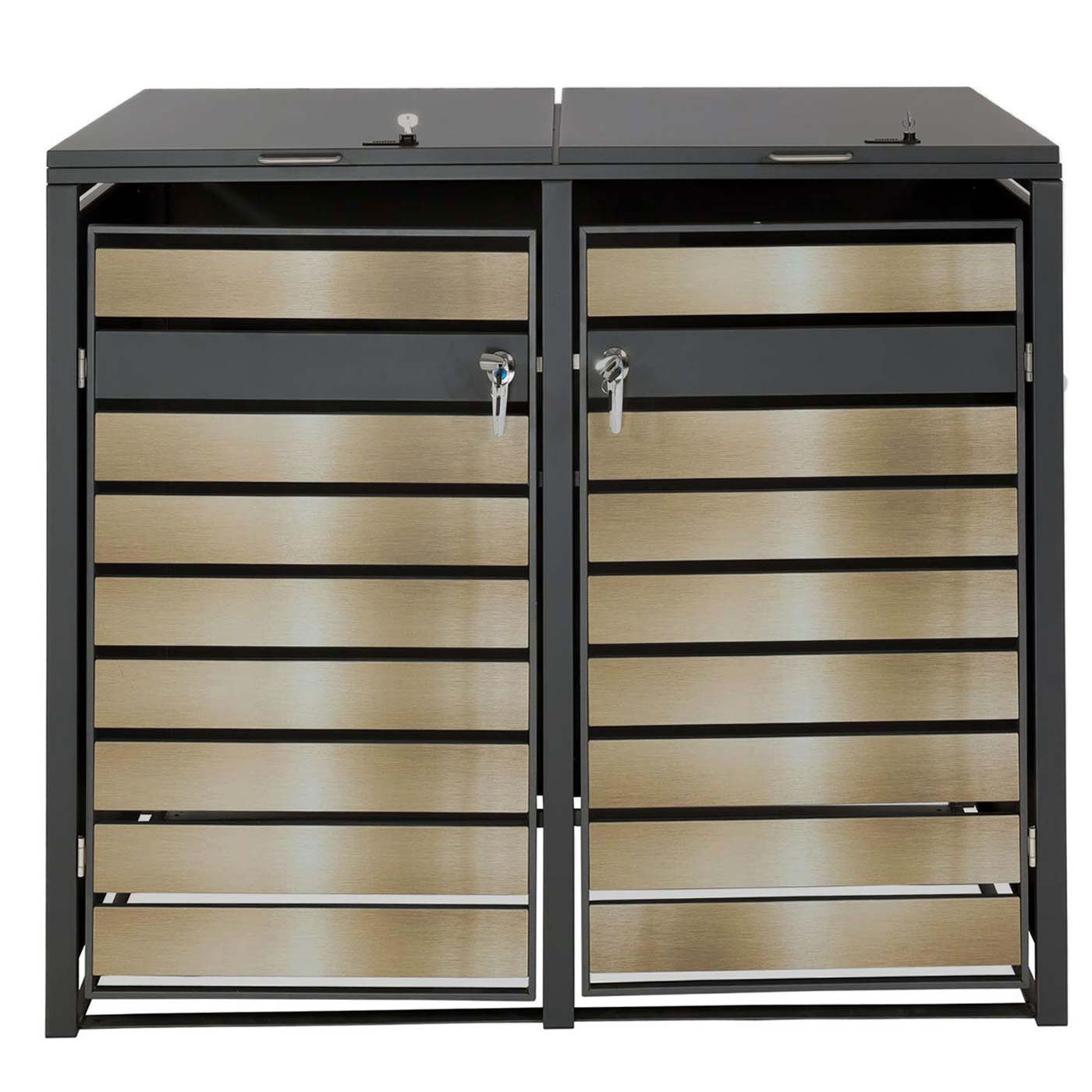 Cosmo Casa - XL Afvalcontainerhoes - Containerdoos - Metaal - 59 kg - Antraciet - Goud