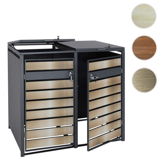 Cosmo Casa - XL Afvalcontainerhoes - Containerdoos - Metaal - 59 kg - Antraciet - Goud