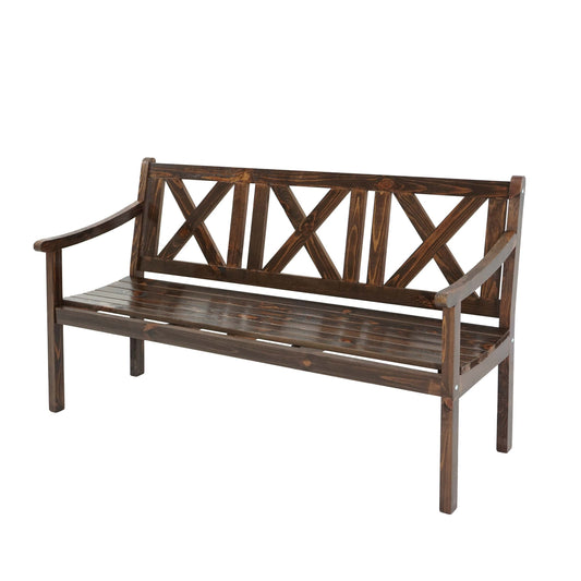 Cosmo Casa - Tuinbank - 3-zits - Hout - Donkerbruin - 160 cm