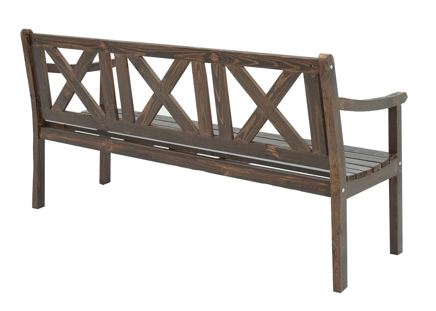 Cosmo Casa - Tuinbank - 3-zits - Hout - Donkerbruin - 160 cm