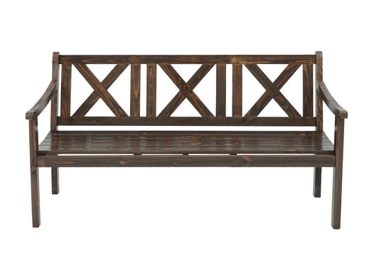 Cosmo Casa - Tuinbank - 3-zits - Hout - Donkerbruin - 160 cm