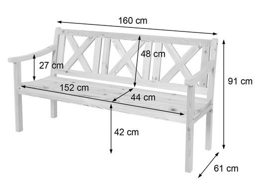 Cosmo Casa - Tuinbank - 3-zits - Hout - Donkerbruin - 160 cm