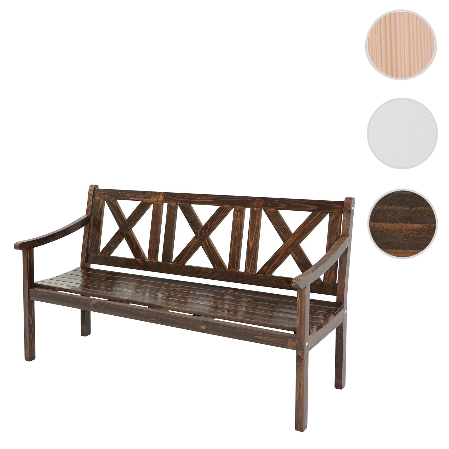 Cosmo Casa - Tuinbank - 3-zits - Hout - Donkerbruin - 160 cm