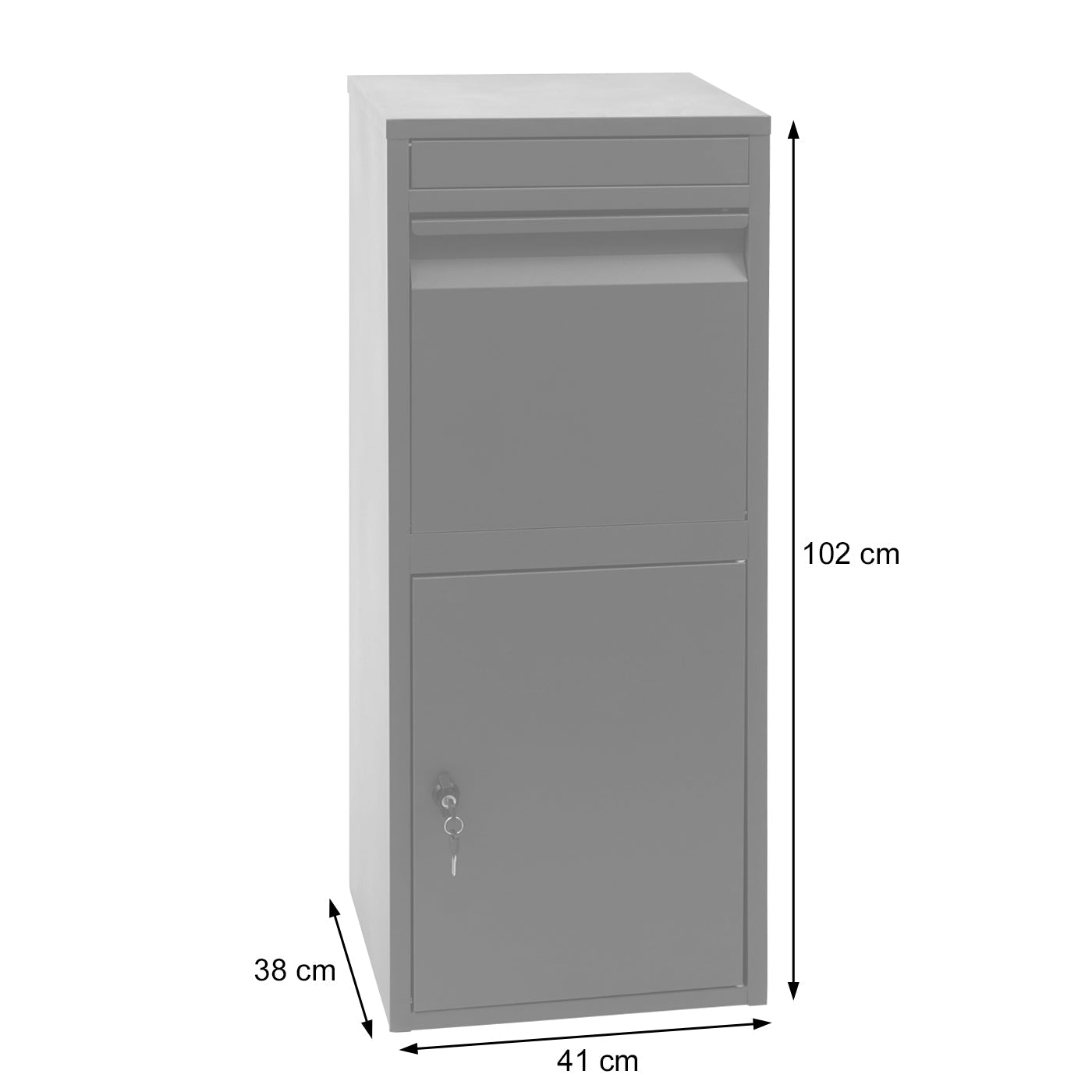 Cosmo Casa - Staande Pakketbrievenbus - L Formaat, Gegalvaniseerd - Metaal & Houtlook - Antraciet & Licht Houtlook