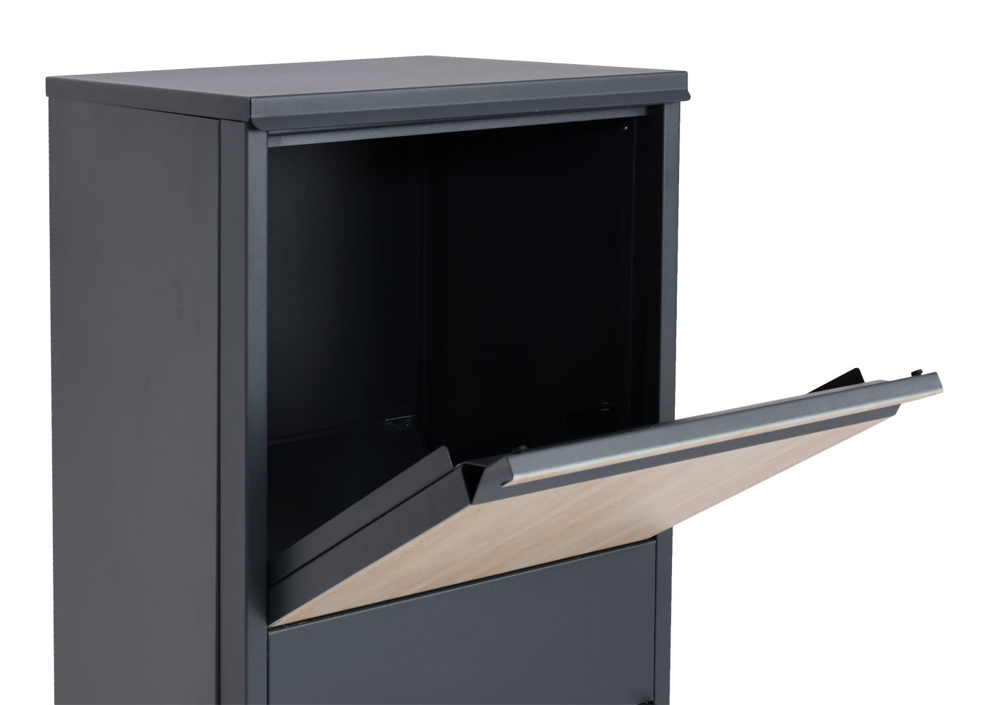 Cosmo Casa - Staande Pakketbrievenbus - XL Formaat, Gegalvaniseerd - Metaal & Houtlook - Antraciet & Licht Houtlook