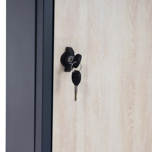 Cosmo Casa - Staande Pakketbrievenbus - XL Formaat, Gegalvaniseerd - Metaal & Houtlook - Antraciet & Licht Houtlook