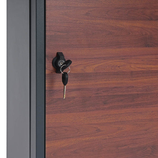 Cosmo Casa - Staande Pakketbrievenbus - L Formaat, Gegalvaniseerd - Metaal & Houtlook - Antraciet & Donkerbruin