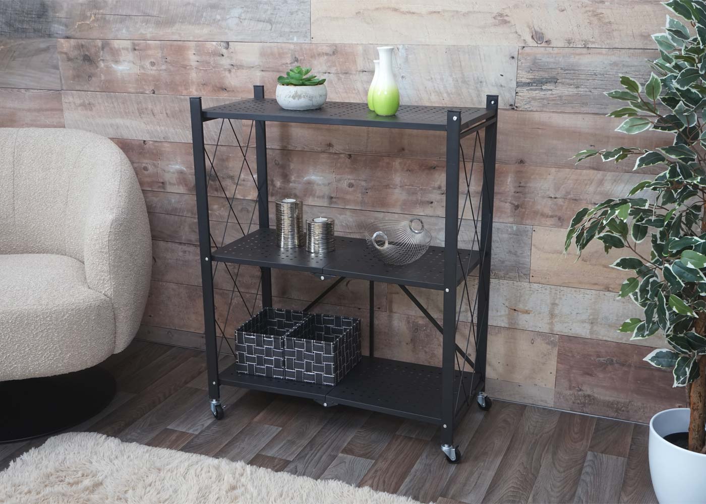 Cosmo Casa - Plank - Opvouwbaar - Staal - Zwart - 3 niveaus