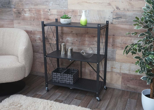 Cosmo Casa - Plank - Opvouwbaar - Staal - Zwart - 3 niveaus