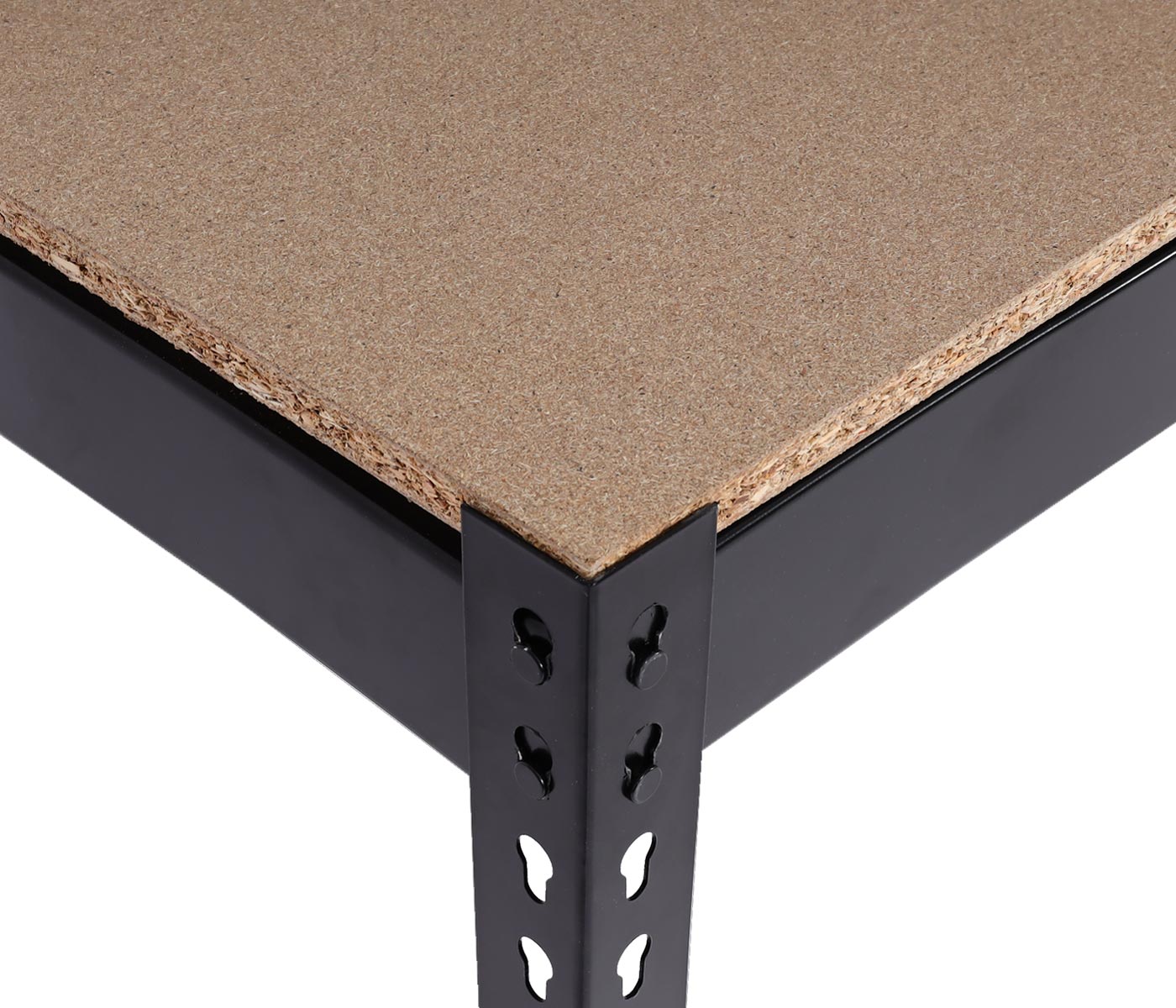 Cosmo Casa - Packstation Werktafel - In Hoogte Verstelbaar met Rolhouder - Hout en Staal - Zwart - 183x183x90cm