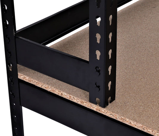 Cosmo Casa - Packstation Werktafel - In Hoogte Verstelbaar met Rolhouder - Hout en Staal - Zwart - 183x183x90cm