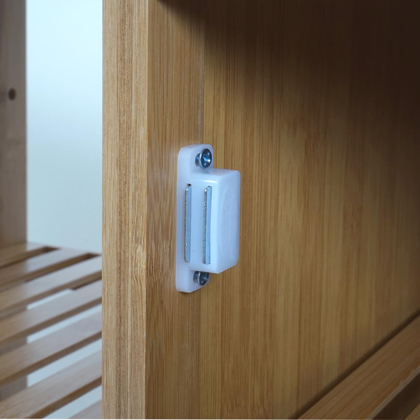 Cosmo Casa - Badkamerkast - Plankladekast / Badkamerplank - 2 Deuren - Bamboe - 87×99×33 cm