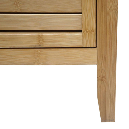 Cosmo Casa - Badkamerkast - Plankladekast / Badkamerplank - 2 Deuren - Bamboe - 87×99×33 cm