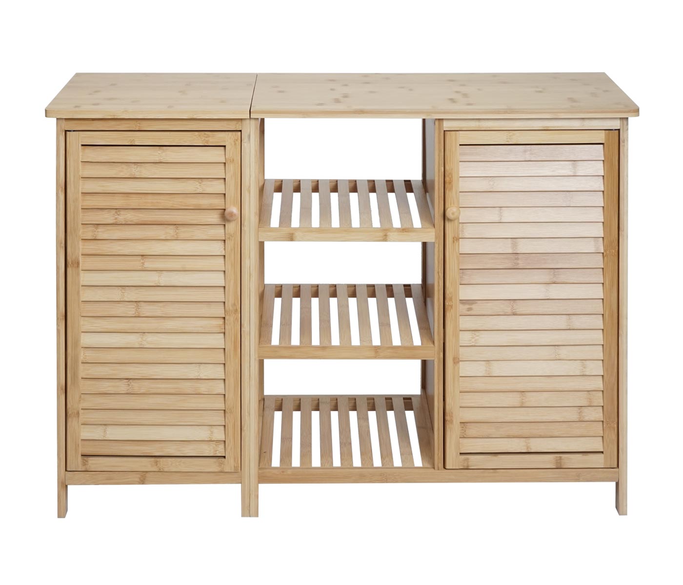 Cosmo Casa - Badkamerkast - Plankladekast / Badkamerplank - 2 Deuren - Bamboe - 87×99×33 cm