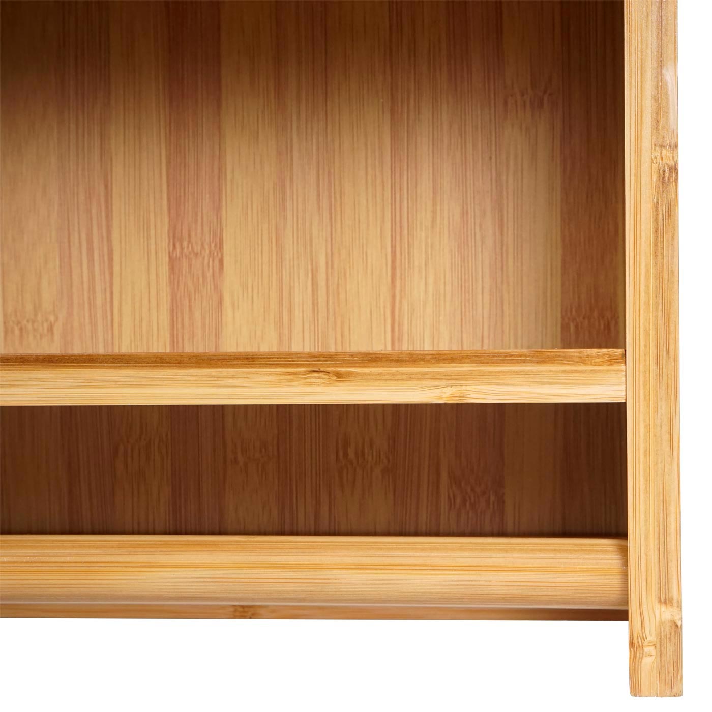 Cosmo Casa - Spiegelkast - Badkamerspiegelkast Hangkast - Bamboe - 3 Planken & 2 Deuren & Spiegel - 62×66×15 cm