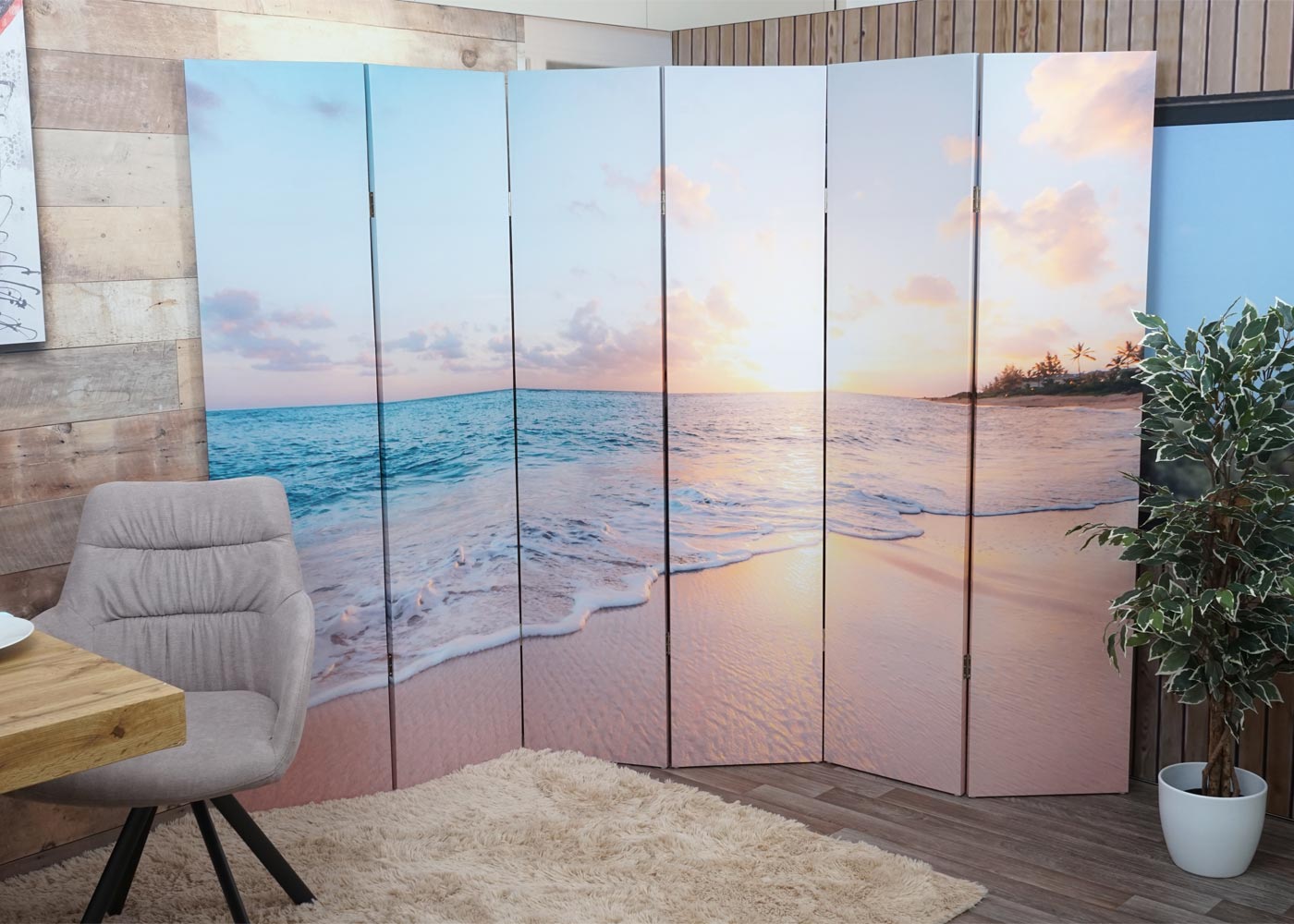 Cosmo Casa - Fotoscherm - Privacyscherm - Textiel - Oceaan - 180×244 cm