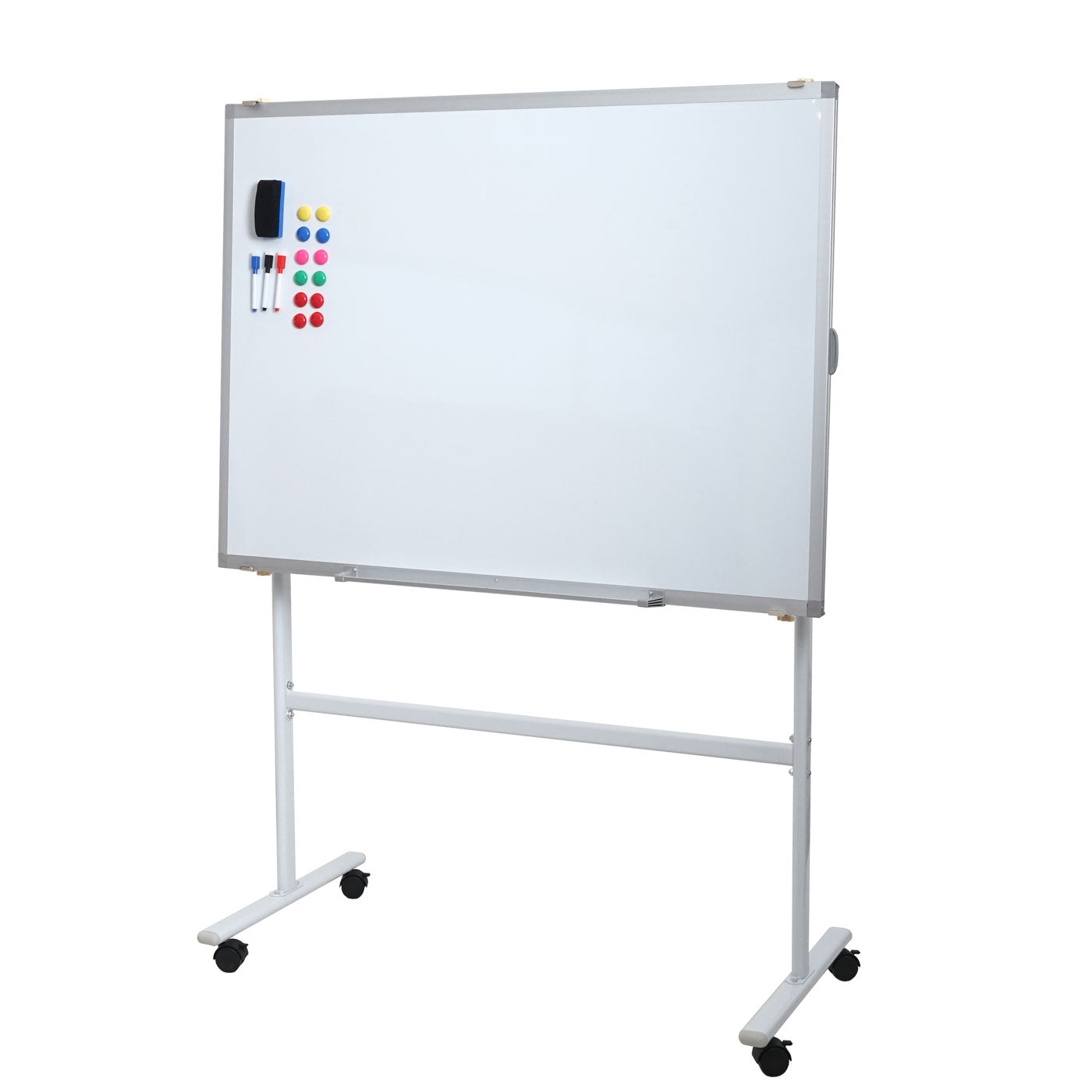 Cosmo Casa - Whiteboard - Uitschuifbaar Magnetisch Memobord & Prikbord - Verrijdbaar & Oprolbaar - 167×186 cm