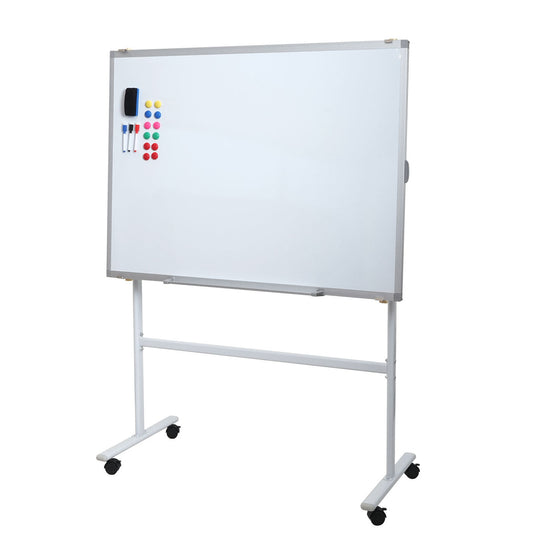 Cosmo Casa - Whiteboard - Uitschuifbaar Magnetisch Memobord & Prikbord - Verrijdbaar & Oprolbaar - 167×186 cm