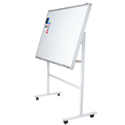 Cosmo Casa - Whiteboard - Uitschuifbaar Magnetisch Memobord & Prikbord - Verrijdbaar & Oprolbaar - 167×186 cm