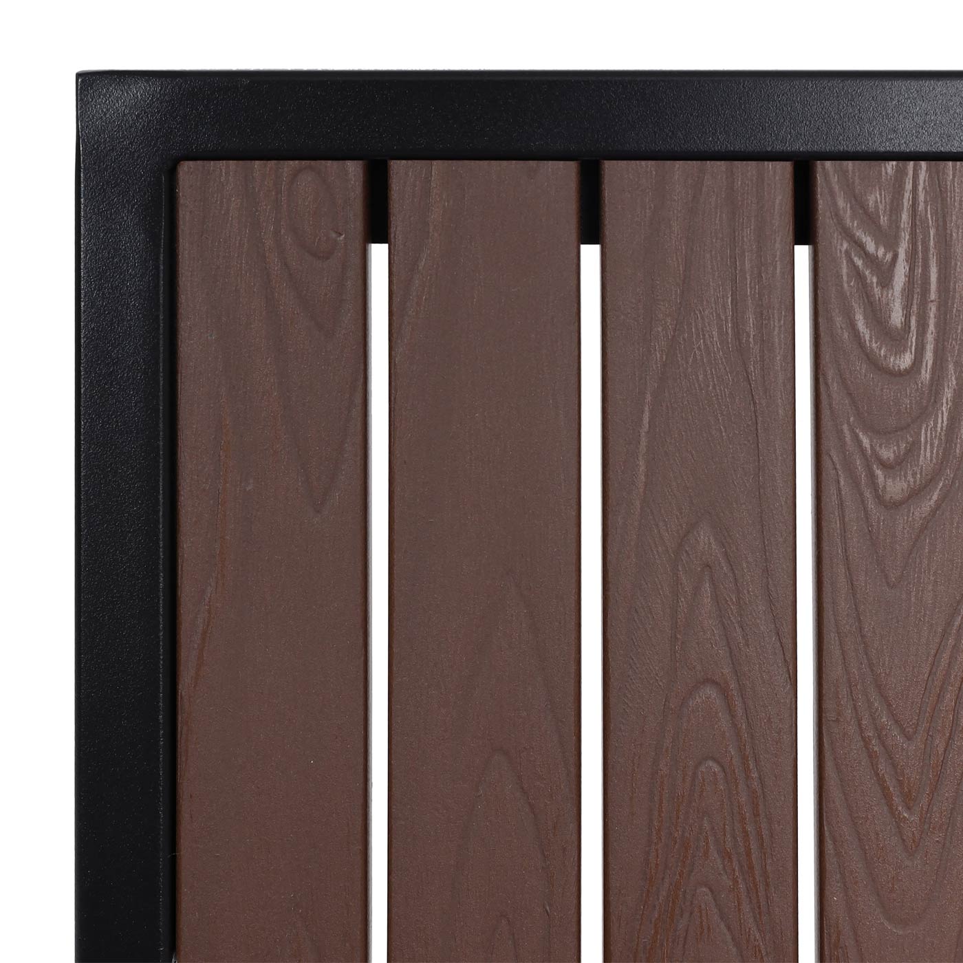 Cosmo Casa - Set van 2 Tuinstoelen - Balkonstoel - Aluminium Houtlook Frame - Zwart & Donkerbruin