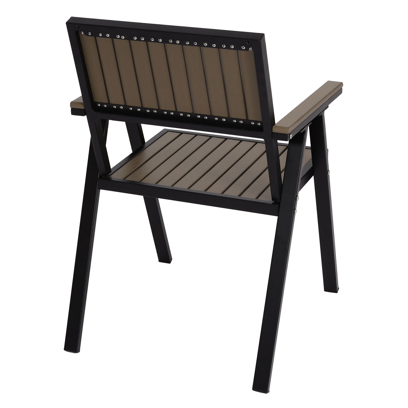 Cosmo Casa - Set van 2 Tuinstoelen - Balkonstoel - Aluminium Houtlook Frame - Zwart & Grijs