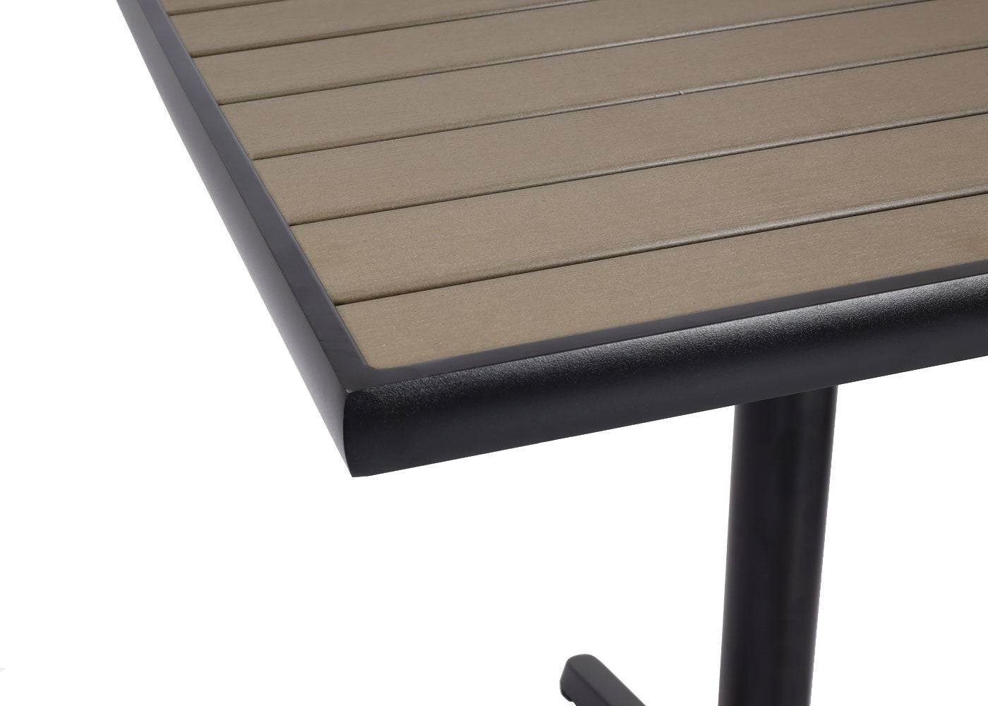 Cosmo Casa - Set van 2 Tuinstoelen en Tafel - Gastro Outdoor Coating - Aluminium Houtlook - Zwart & Grijs