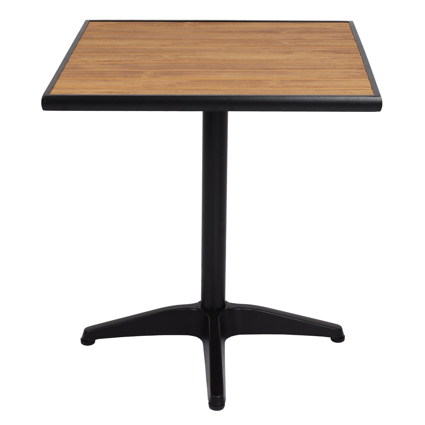 Cosmo Casa - Set van 2 Tuinstoelen en Tafel - Gastro Outdoor Coating - Aluminium Houtlook - Zwart & Teak