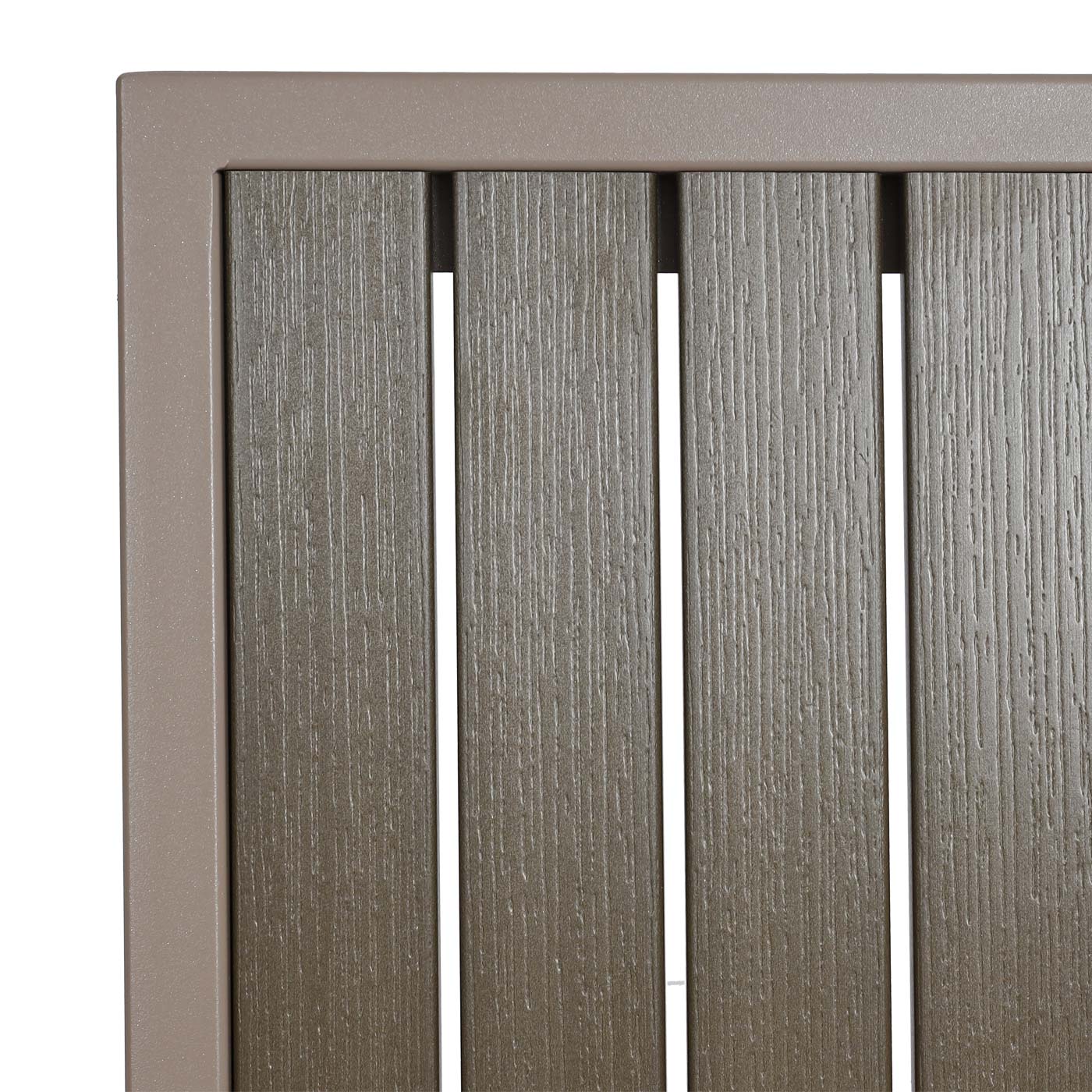 Cosmo Casa - Set van 2 Tuinstoelen en Tafel - Gastro Outdoor Coating - Aluminium Houtlook - Champagne & Grijs