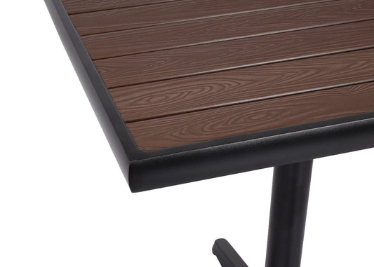 Cosmo Casa - Tuintafel - Bistrotafel met Buitencoating - Aluminium Houtlook - Zwart & Donkerbruin