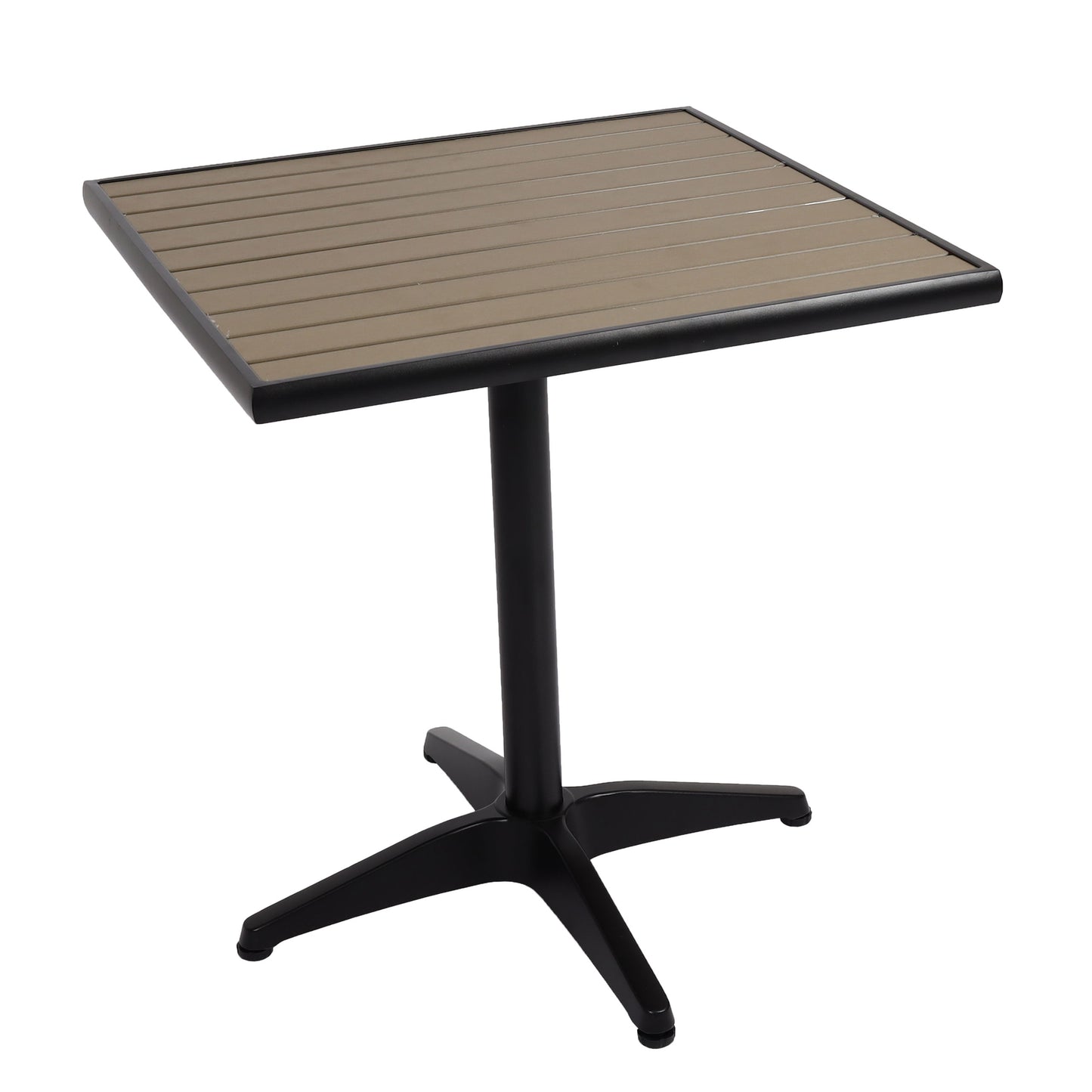 Cosmo Casa - Tuintafel - Bistrotafel met Buitencoating - Aluminium Houtlook - Zwart & Grijs