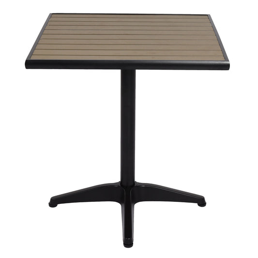 Cosmo Casa - Tuintafel - Bistrotafel met Buitencoating - Aluminium Houtlook - Zwart & Grijs
