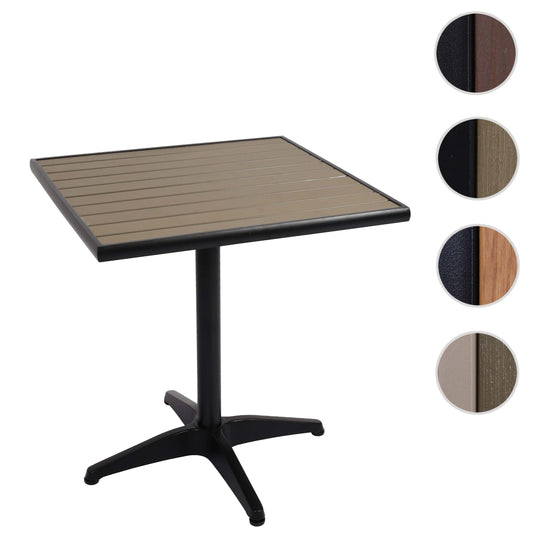 Cosmo Casa - Tuintafel - Bistrotafel met Buitencoating - Aluminium Houtlook - Zwart & Grijs