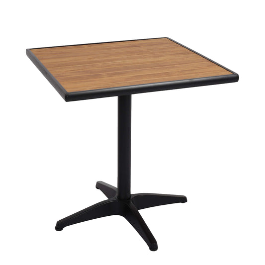 Cosmo Casa - Tuintafel - Bistrotafel met Buitencoating - Aluminium Houtlook - Zwart & Teakbruin