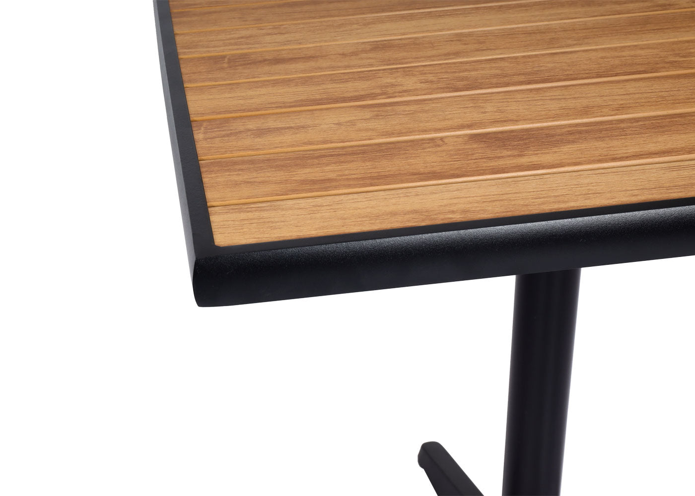 Cosmo Casa - Tuintafel - Bistrotafel met Buitencoating - Aluminium Houtlook - Zwart & Teakbruin