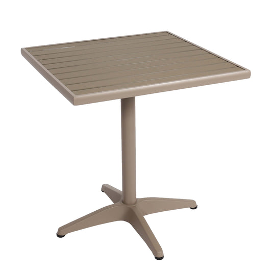 Cosmo Casa - Tuintafel - Bistrotafel met Buitencoating - Aluminium Houtlook - Champagne & Grijs