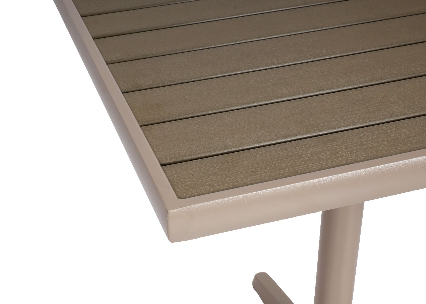 Cosmo Casa - Tuintafel - Bistrotafel met Buitencoating - Aluminium Houtlook - Champagne & Grijs