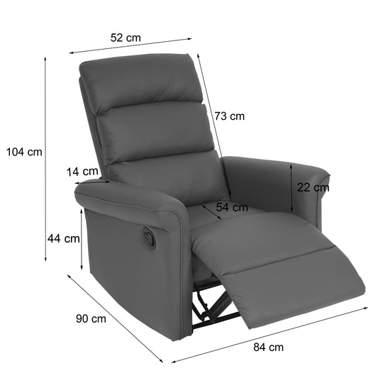 Cosmo Casa - TV-Fauteuil - Verstelbaar - Kunstleer - Zwart