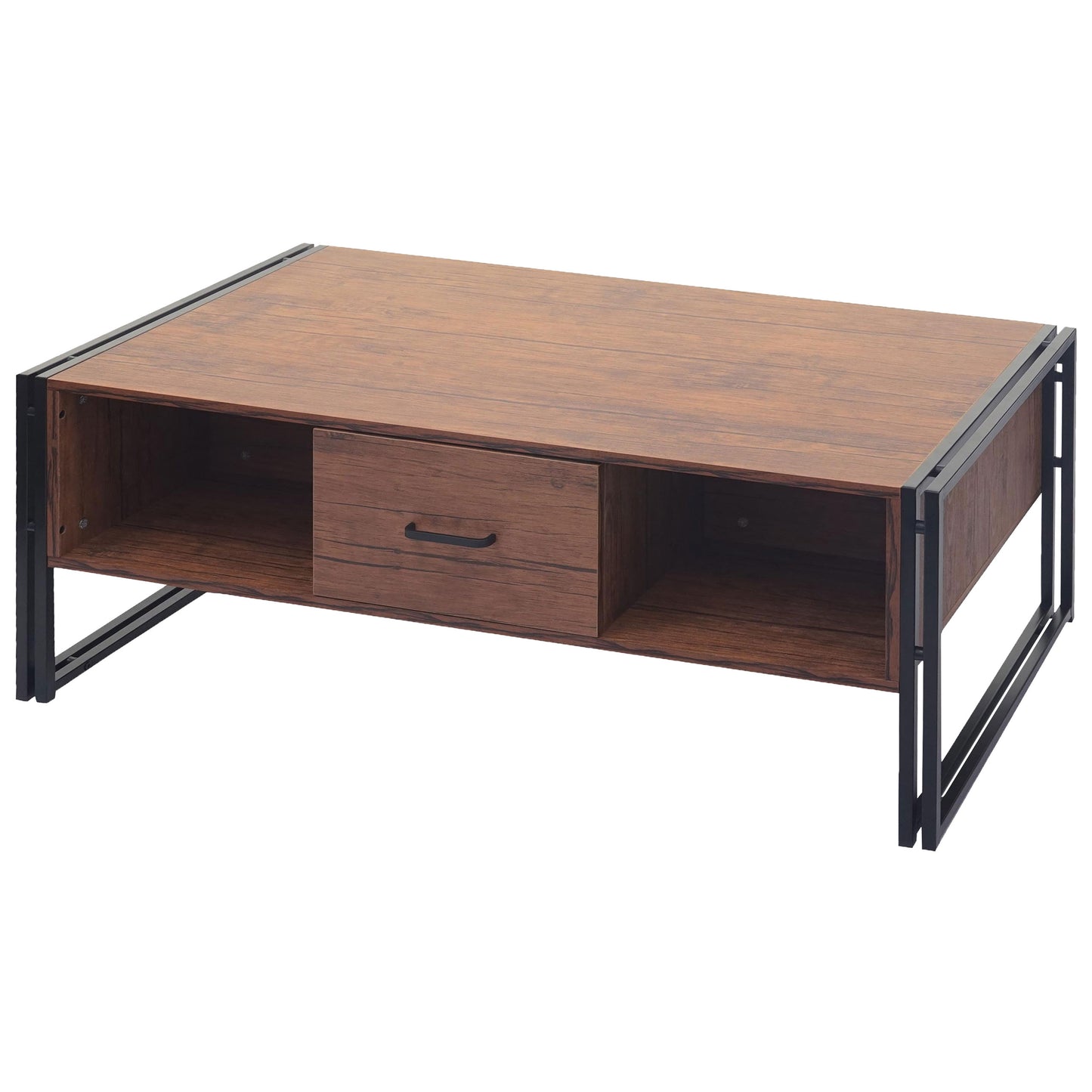 Cosmo Casa - Salontafel - 3D-structuur - Metaal - Wilde eik look - 45×110×60 cm