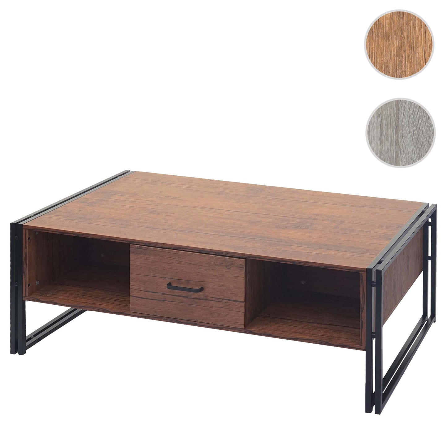 Cosmo Casa - Salontafel - 3D-structuur - Metaal - Wilde eik look - 45×110×60 cm