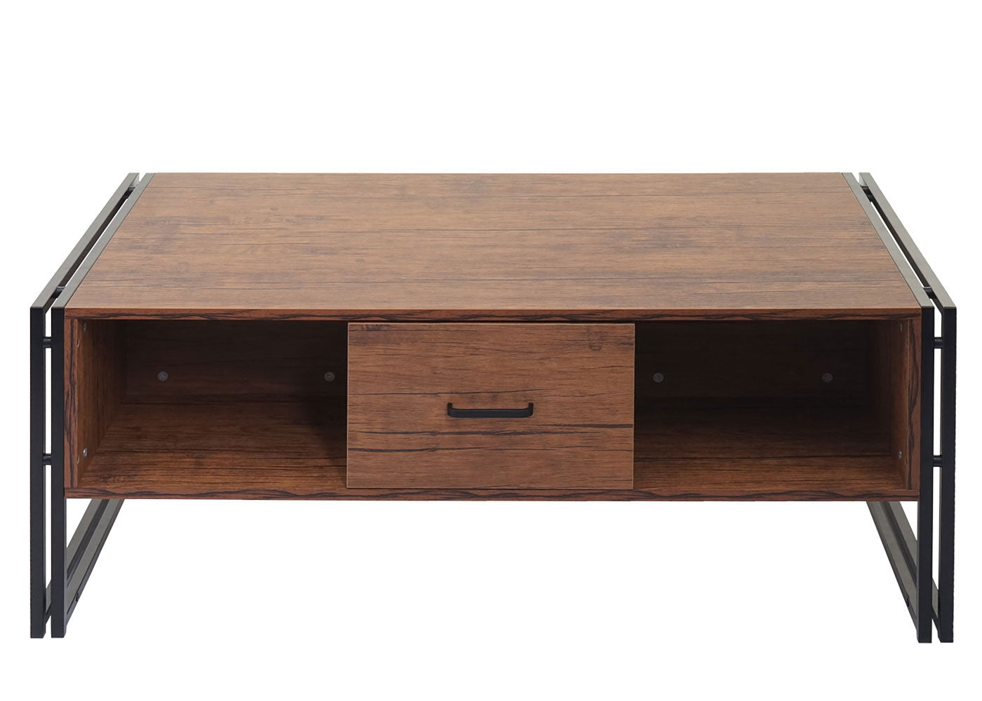 Cosmo Casa - Salontafel - 3D-structuur - Metaal - Wilde eik look - 45×110×60 cm