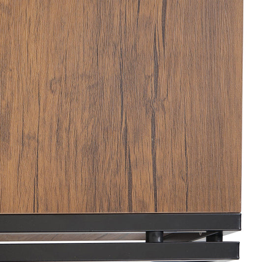 Cosmo Casa - Salontafel - 3D-structuur - Metaal - Wilde eik look - 45×110×60 cm