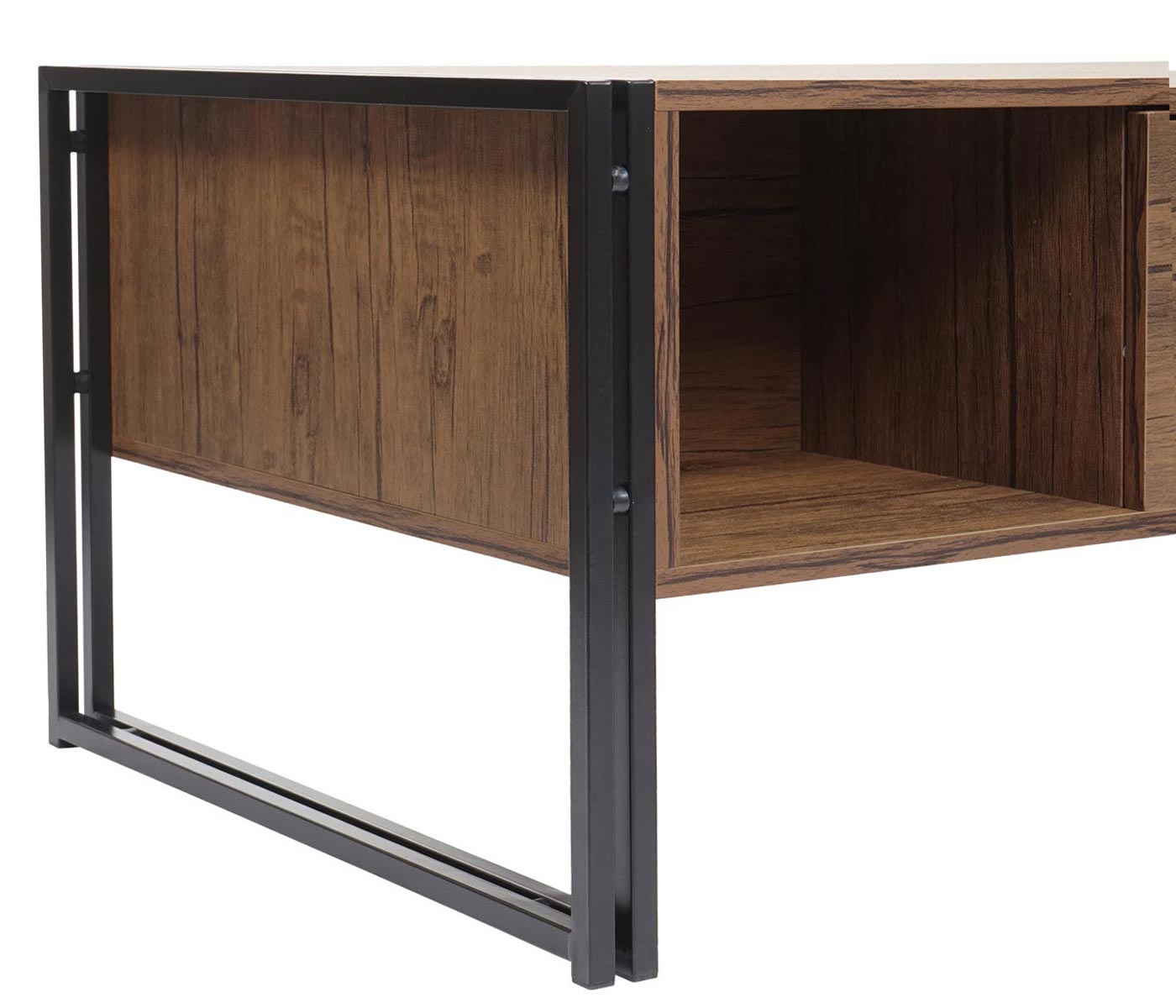 Cosmo Casa - Salontafel - 3D-structuur - Metaal - Wilde eik look - 45×110×60 cm