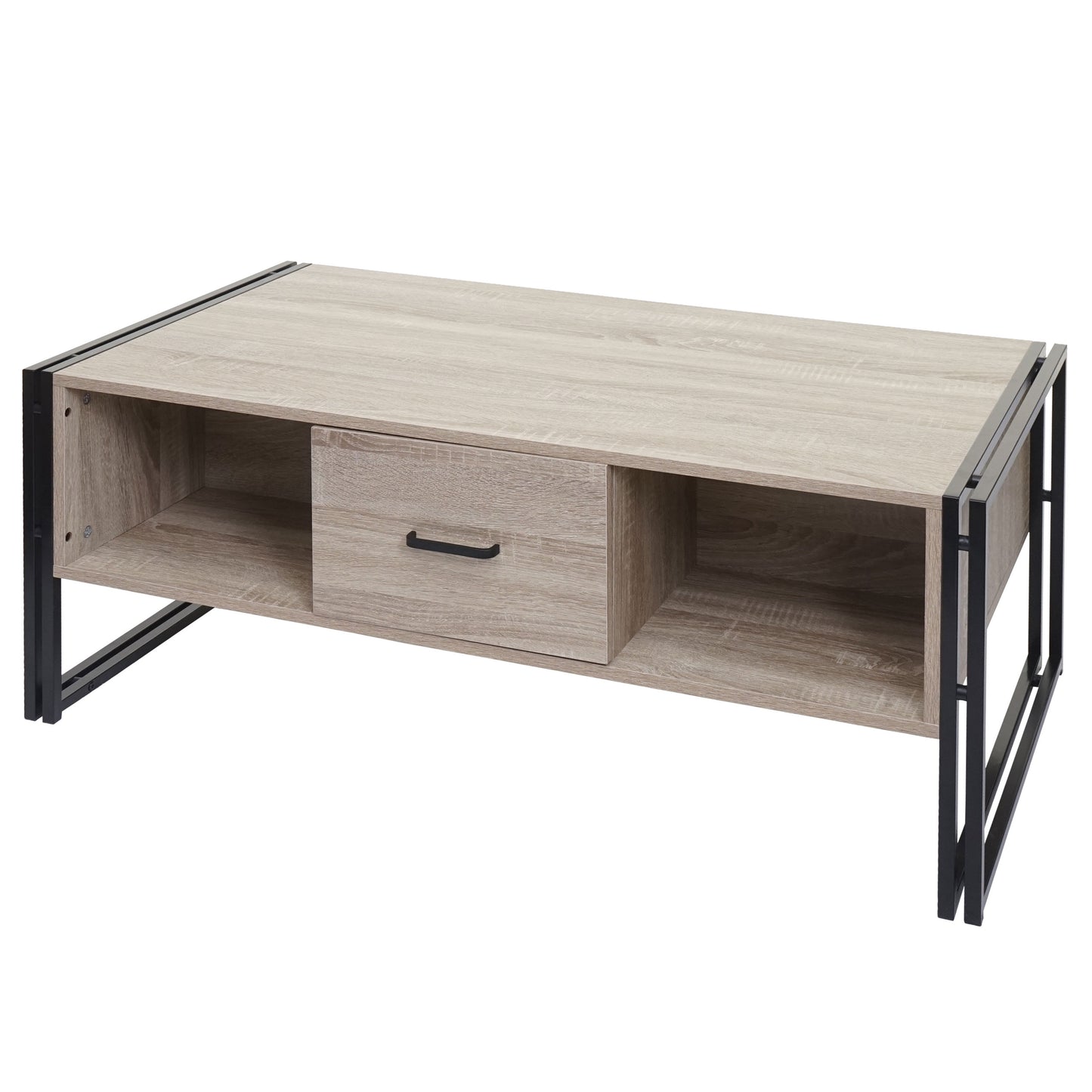 Cosmo Casa - Salontafel - 3D-structuur - Metaal - Eikenlook - 45×110×60 cm