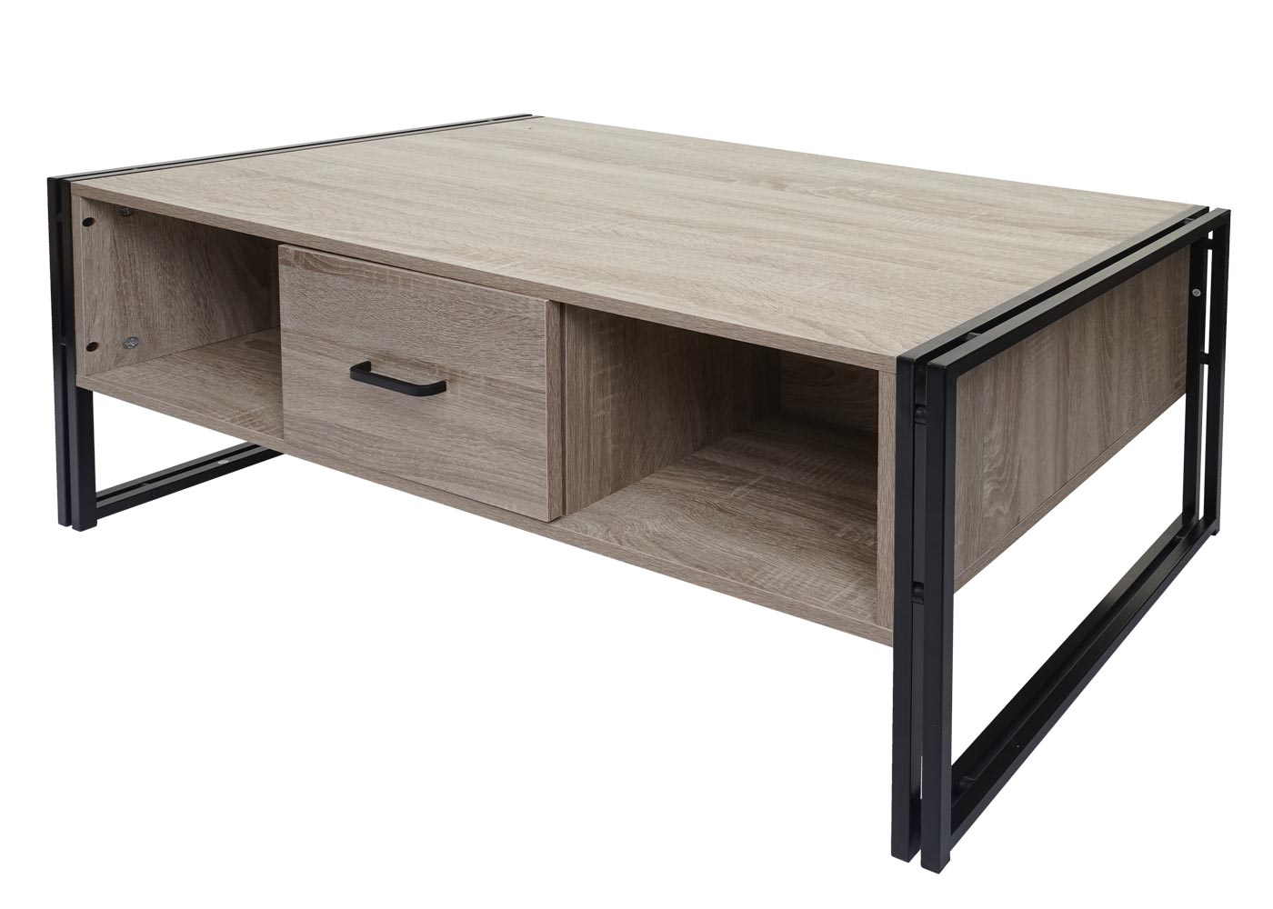 Cosmo Casa - Salontafel - 3D-structuur - Metaal - Eikenlook - 45×110×60 cm