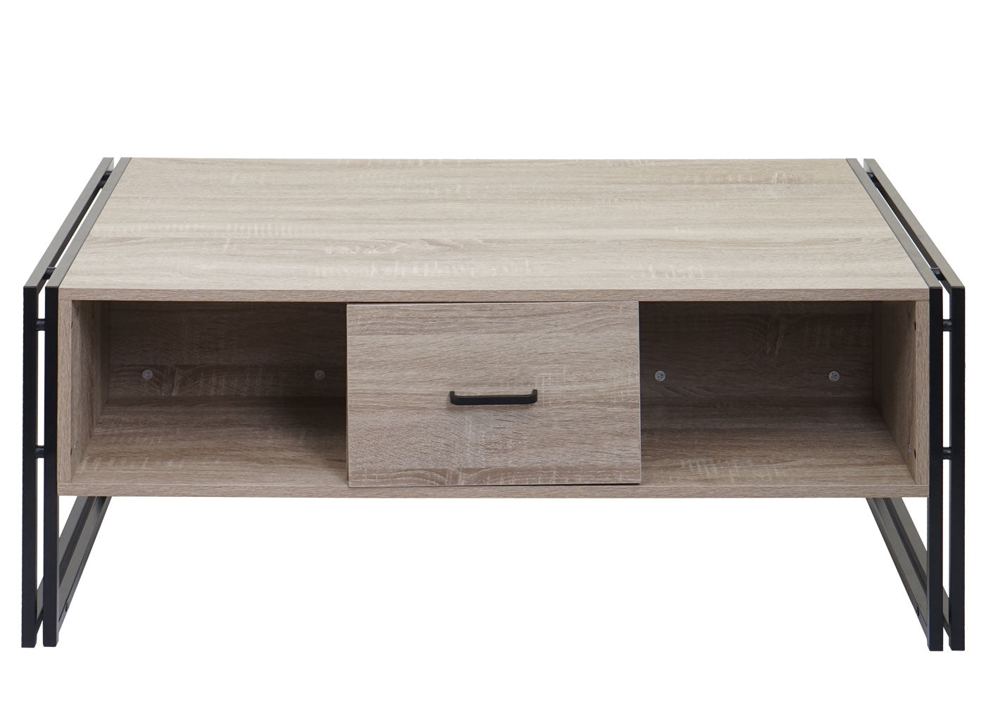 Cosmo Casa - Salontafel - 3D-structuur - Metaal - Eikenlook - 45×110×60 cm