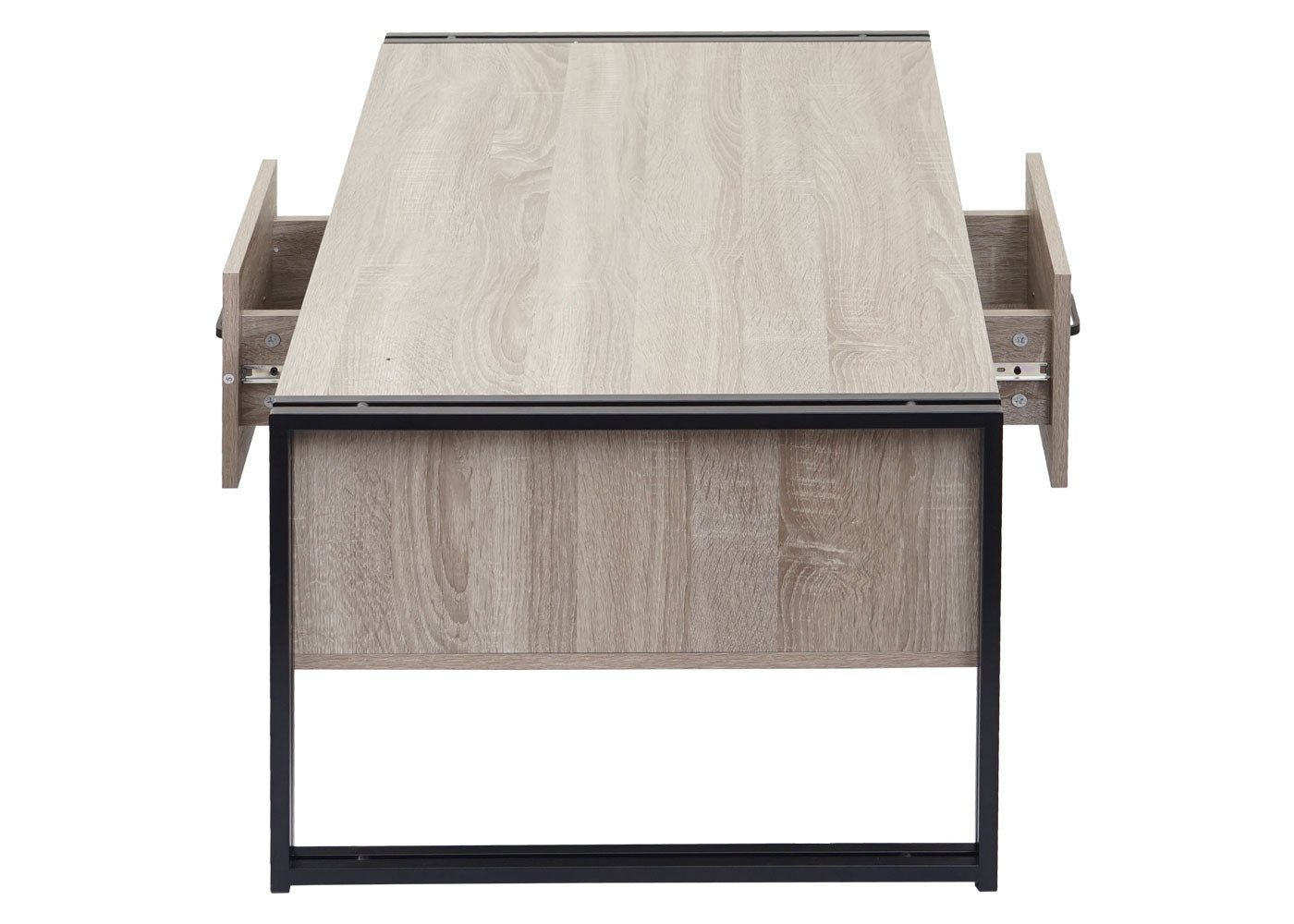 Cosmo Casa - Salontafel - 3D-structuur - Metaal - Eikenlook - 45×110×60 cm